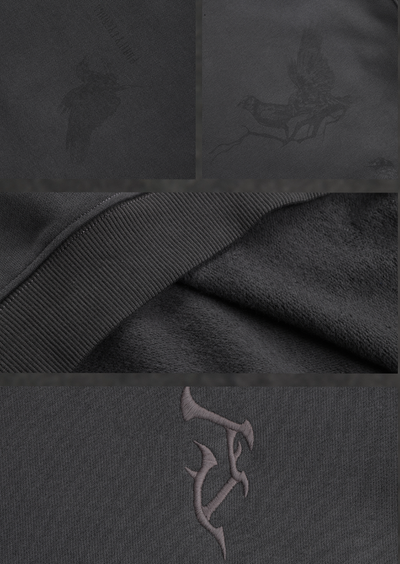 JHYQ Logo Embroidered Flying Bird Printed Hoodie