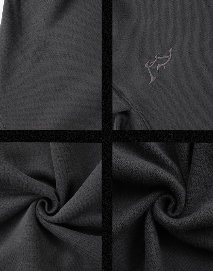 JHYQ Logo Embroidered Flying Bird Printed Hoodie