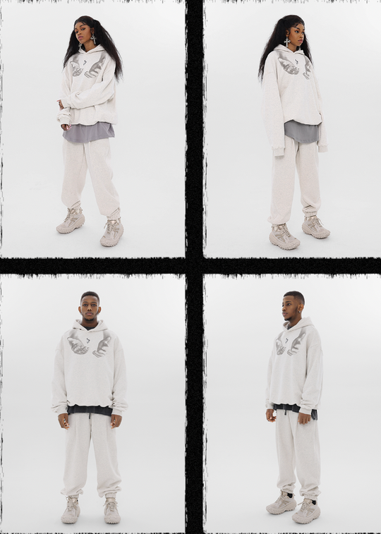 JHYQ Letters Embroidered Hand Held Print Hoodie