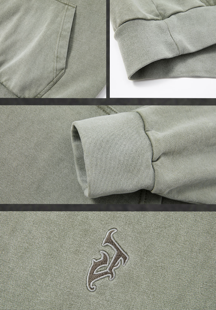 JHYQ Heavy Washed Embroidered Hoodie