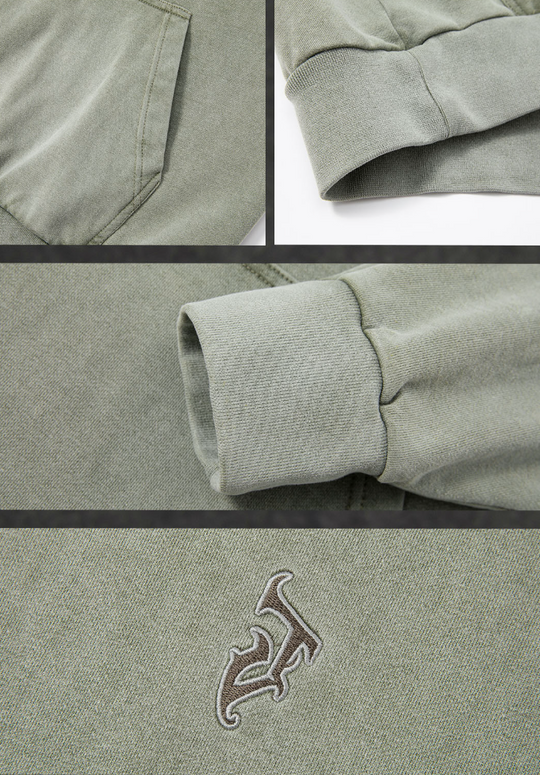 JHYQ Heavy Washed Embroidered Hoodie