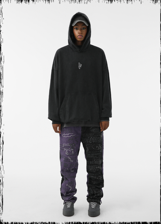 JHYQ Heavy Washed Embroidered Hoodie