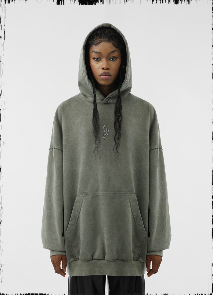 JHYQ Heavy Washed Embroidered Hoodie