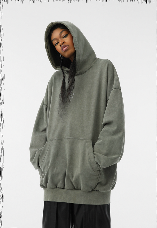 JHYQ Heavy Washed Embroidered Hoodie