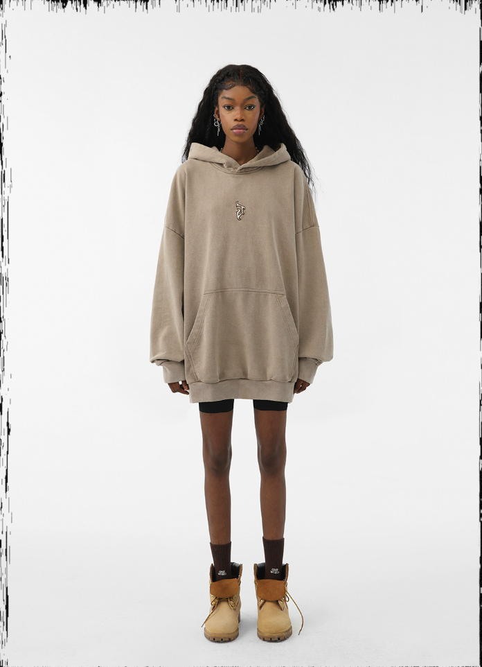 JHYQ Heavy Washed Embroidered Hoodie