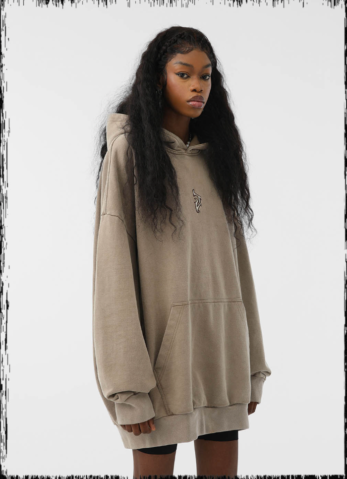 JHYQ Heavy Washed Embroidered Hoodie