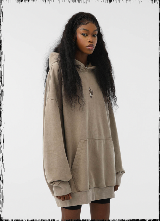 JHYQ Heavy Washed Embroidered Hoodie