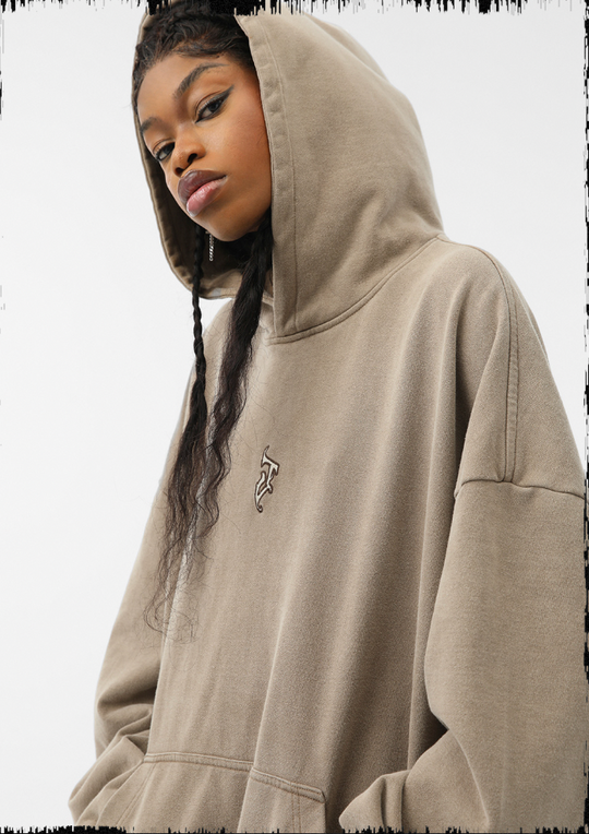 JHYQ Heavy Washed Embroidered Hoodie