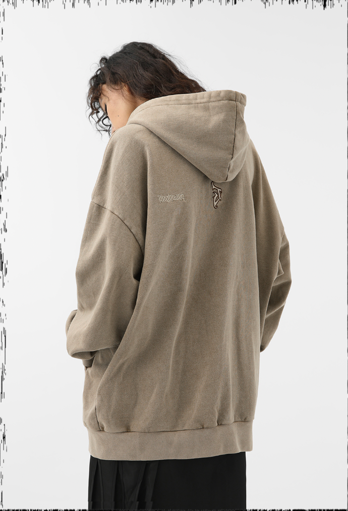 JHYQ Heavy Washed Embroidered Hoodie