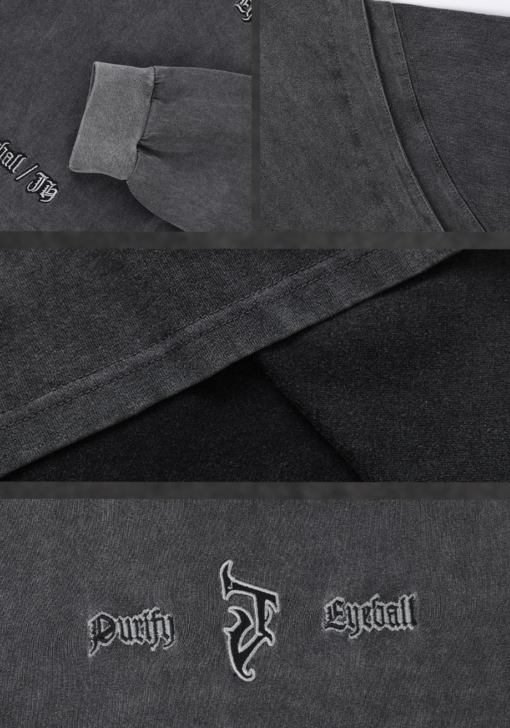 JHYQ Functional Style Washed Old Long Sleeved Tee