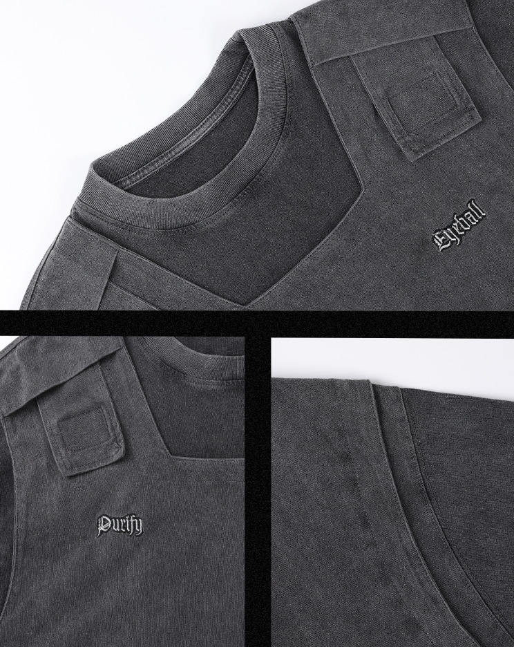 JHYQ Functional Style Washed Old Long Sleeved Tee