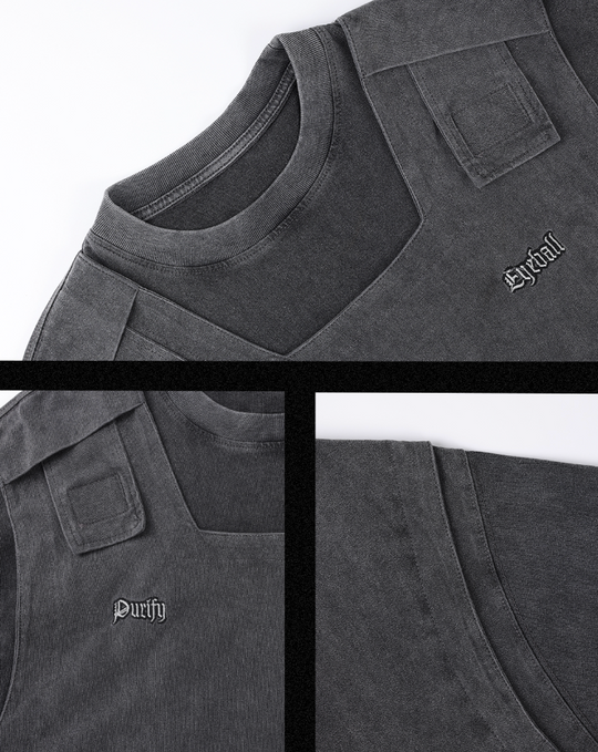 JHYQ Functional Style Washed Old Long Sleeved Tee