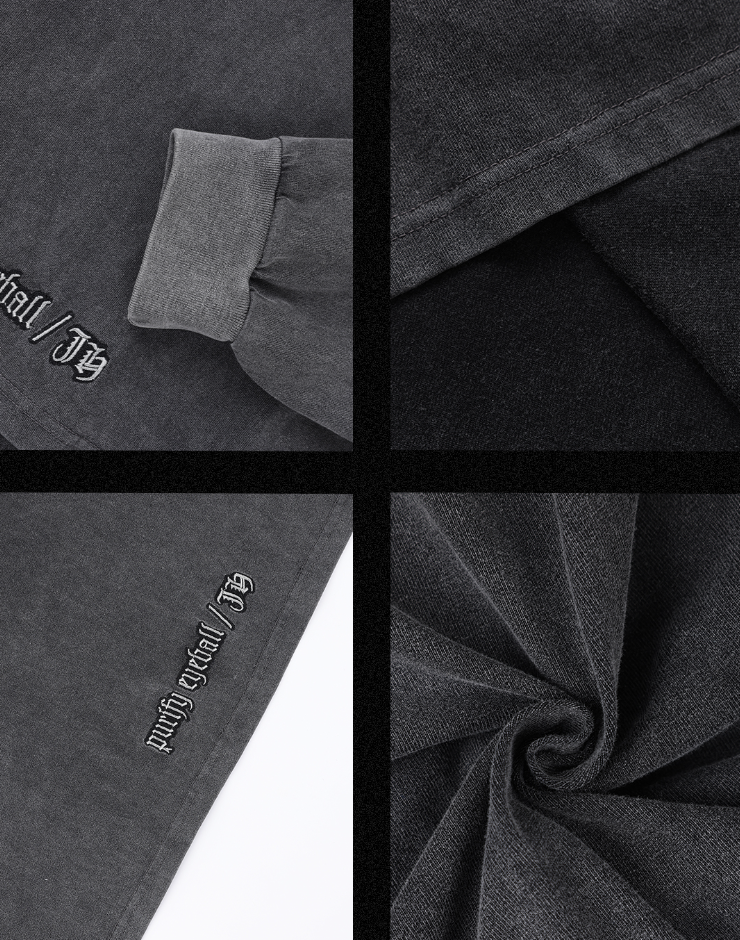 JHYQ Functional Style Washed Old Long Sleeved Tee