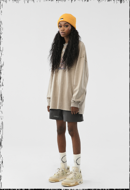 JHYQ Portrait Print Long Sleeved Tee