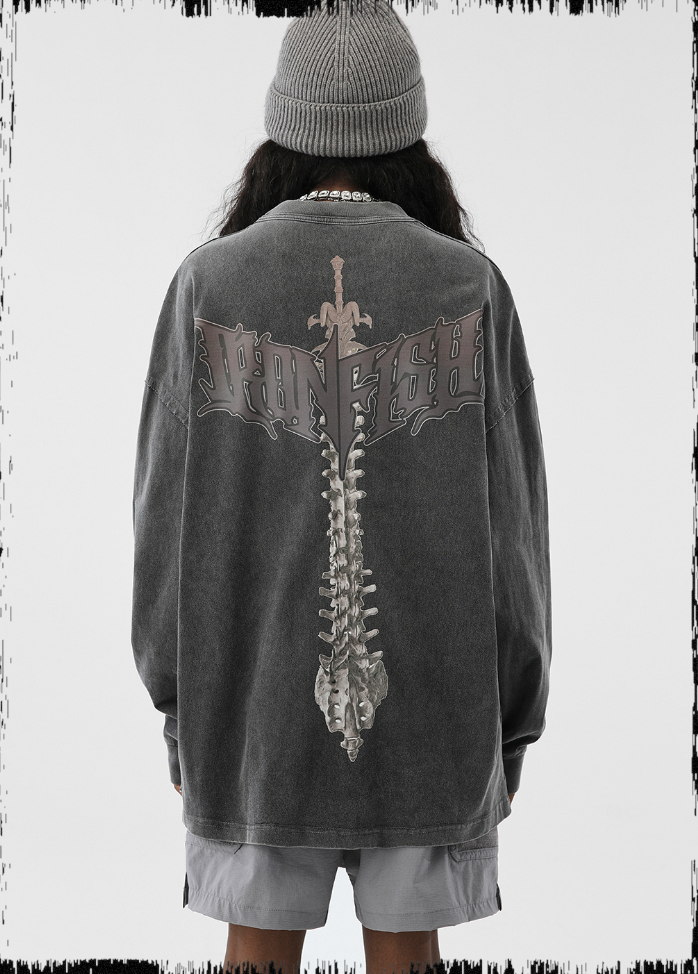 JHYQ Portrait Print Long Sleeved Tee