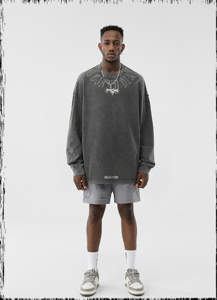 JHYQ Washed Old Long Sleeved Tee