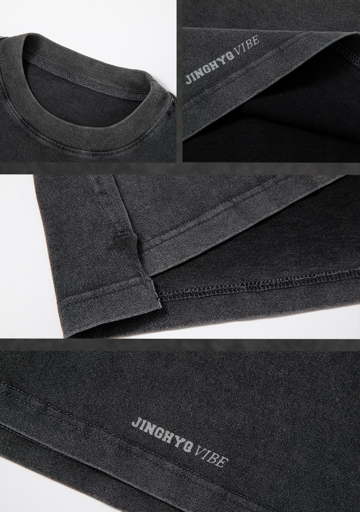 JHYQ Letter J Series Washed Long Sleeved Tee