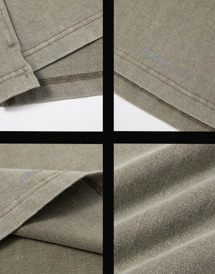 JHYQ Letter J Series Washed Long Sleeved Tee