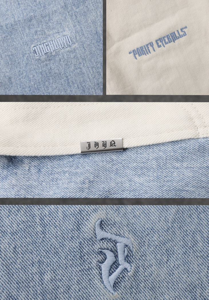 JHYQ Color Combination Embroidered Denim Jeans