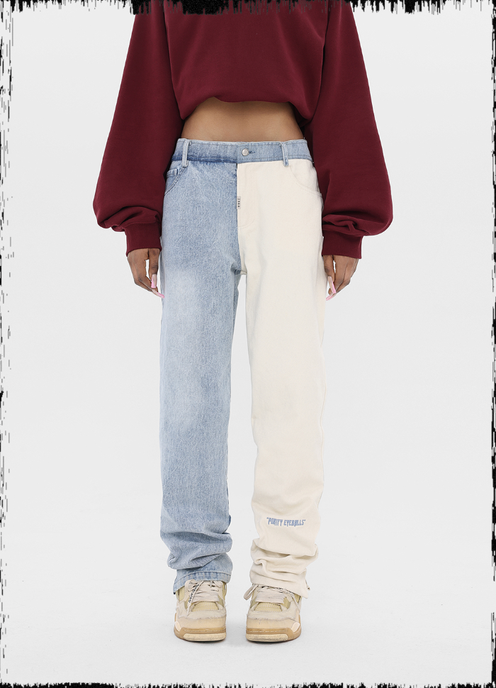 JHYQ Color Combination Embroidered Denim Jeans