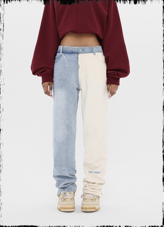 JHYQ Color Combination Embroidered Denim Jeans