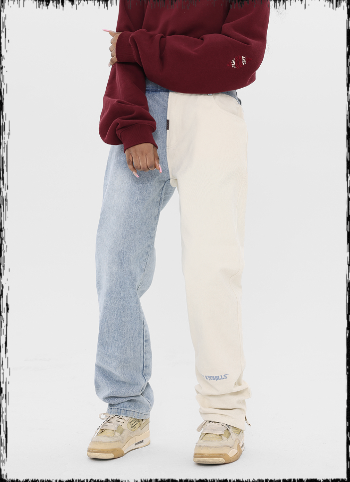 JHYQ Color Combination Embroidered Denim Jeans