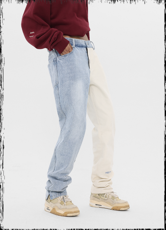 JHYQ Color Combination Embroidered Denim Jeans