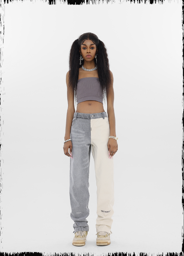 JHYQ Color Combination Embroidered Denim Jeans