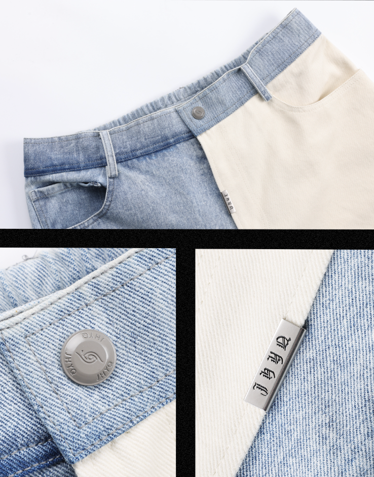 JHYQ Color Combination Embroidered Denim Jeans