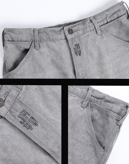 JHYQ Washed Logo Embroidery Denim Jeans