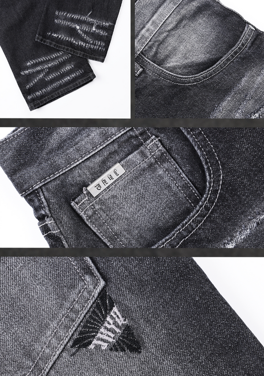 JHYQ Scratched Denim Jeans