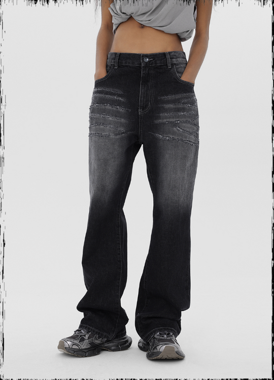 JHYQ Scratched Denim Jeans