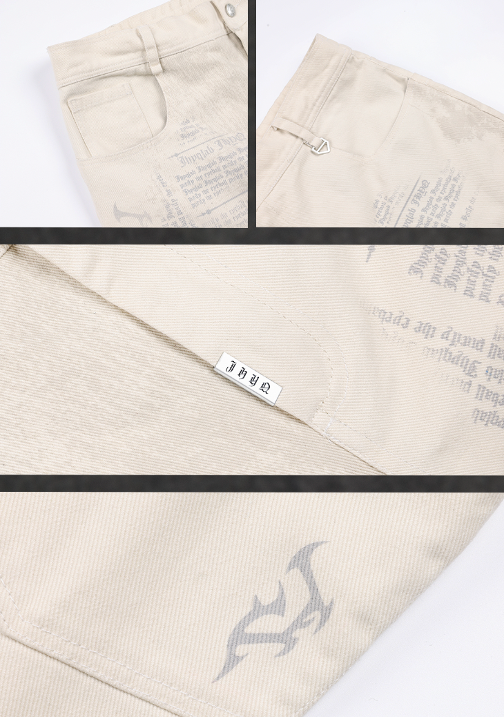 JHYQ Letters Printed Work Pants