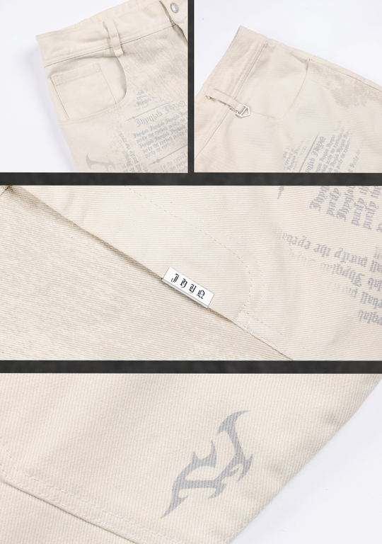 JHYQ Letters Printed Work Pants