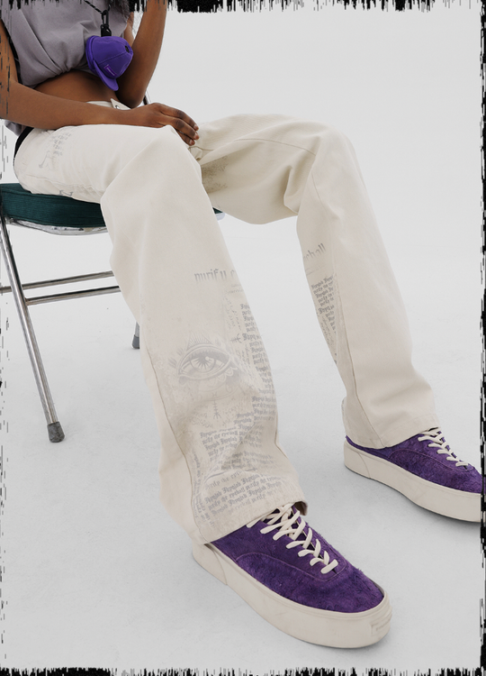 JHYQ Letters Printed Work Pants