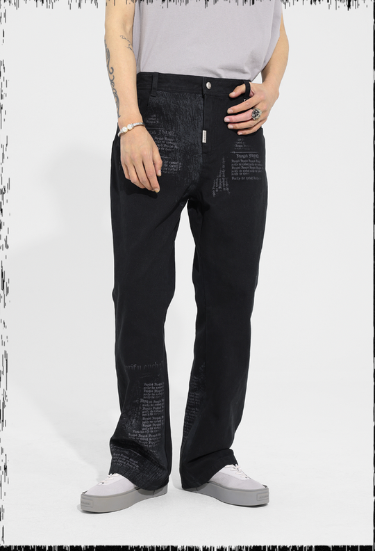 JHYQ Letters Printed Work Pants