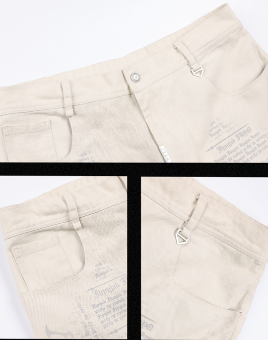 JHYQ Letters Printed Work Pants