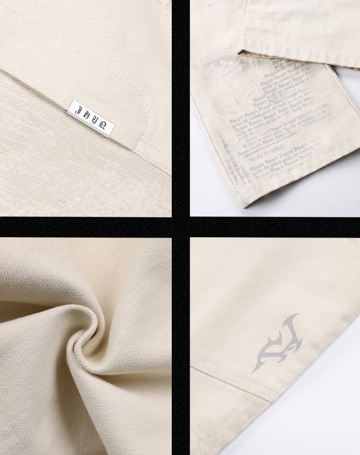 JHYQ Letters Printed Work Pants