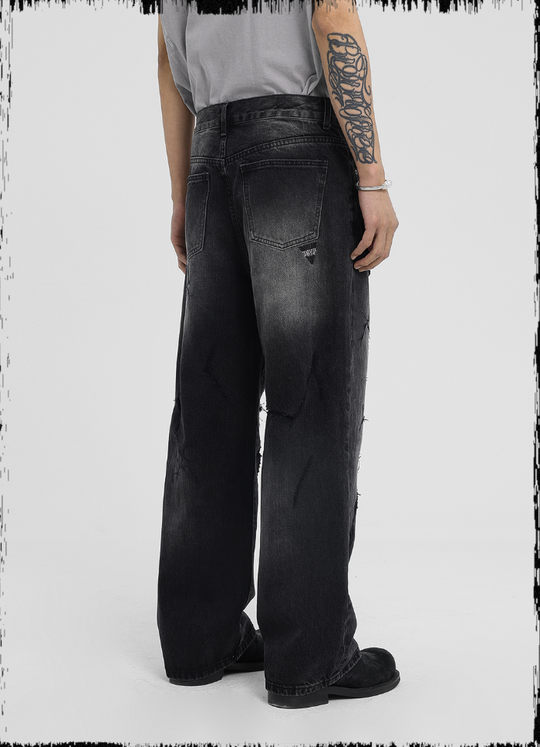 JHYQ Embroidered Wide Leg Denim Jeans