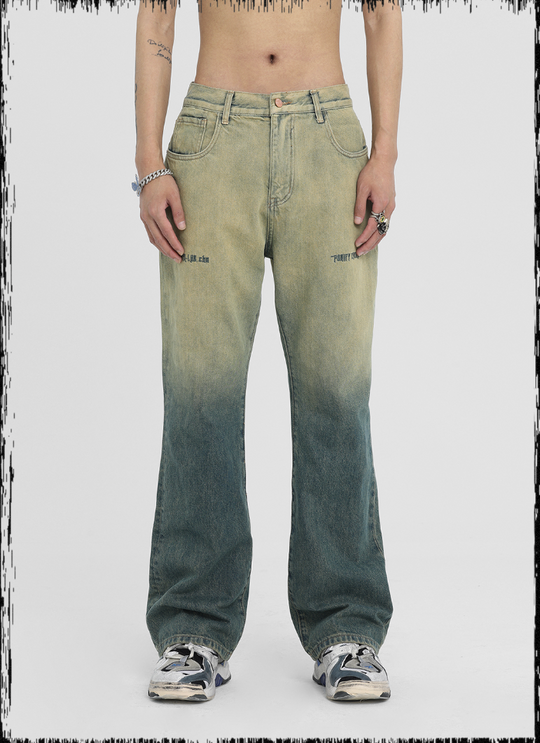 JHYQ Gradient Embroidery Denim Jeans