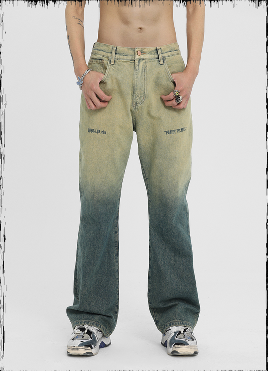 JHYQ Gradient Embroidery Denim Jeans