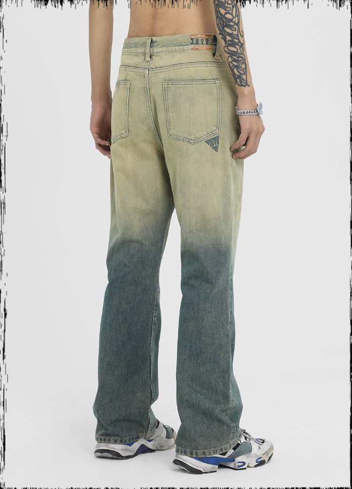 JHYQ Gradient Embroidery Denim Jeans