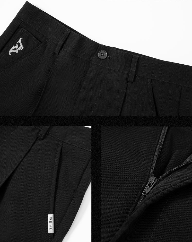 JHYQ Letters Embroidered Western Pants