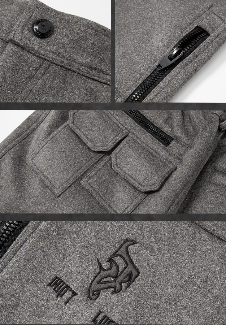 JHYQ Embroidered Zipper Pants