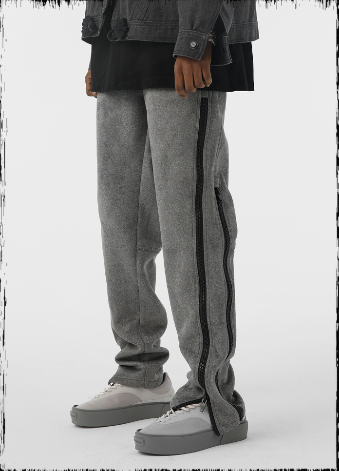 JHYQ Embroidered Zipper Pants