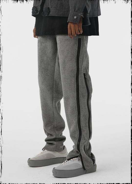 JHYQ Embroidered Zipper Pants