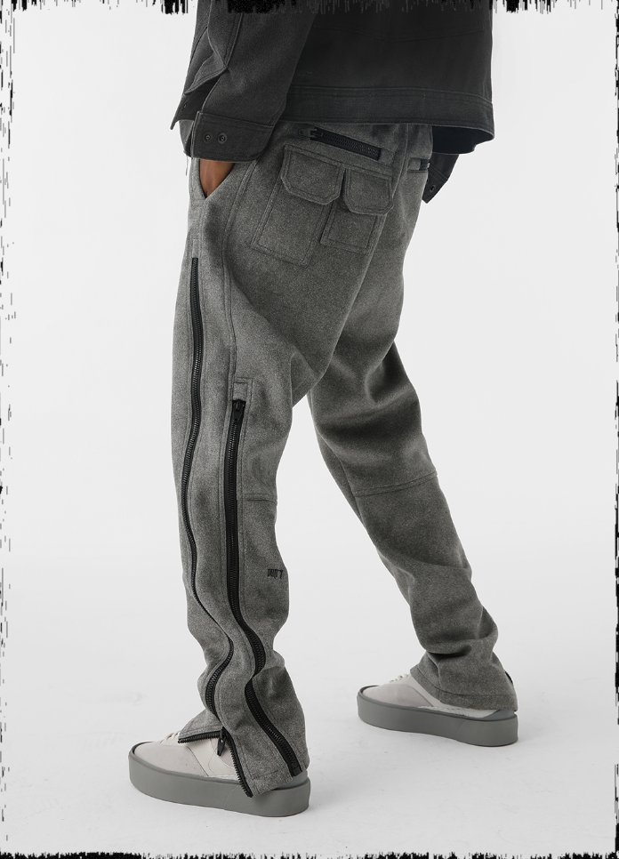 JHYQ Embroidered Zipper Pants