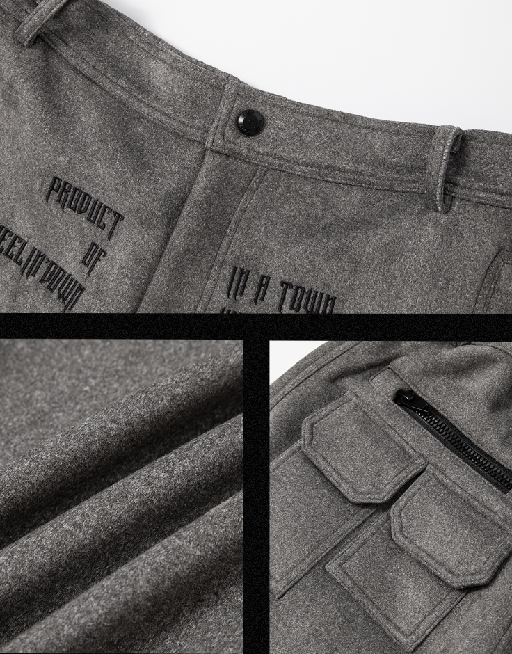 JHYQ Embroidered Zipper Pants