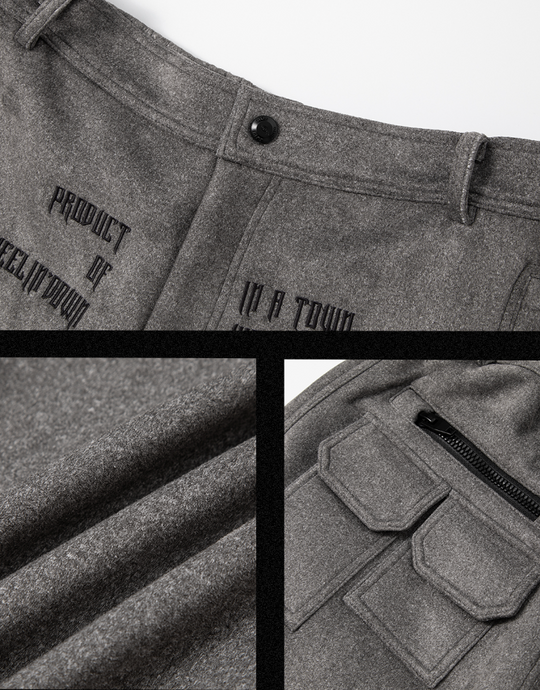 JHYQ Embroidered Zipper Pants