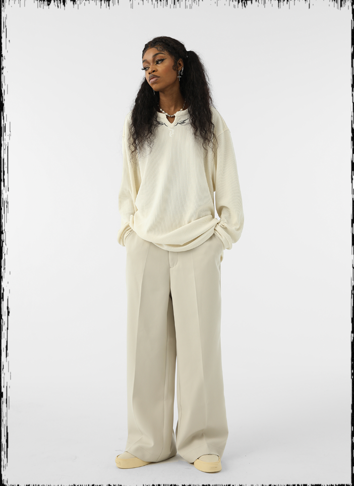 JHYQ Wide Legged Embroidered Western Pants